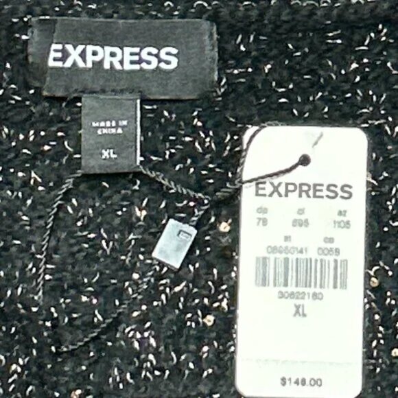 Express Black Sparkle Cardigan - Picture 3 of 8